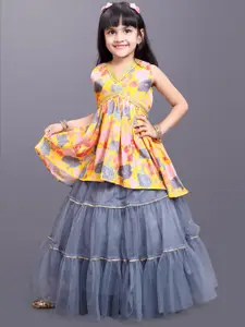 BAESD Girls Floral Printed Ready to Wear Lehenga & Choli