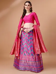 Momina Fashion Banarasi Silk Ready to Wear Lehenga & Unstitched Blouse With Dupatta