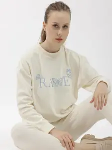 RAREISM Round Neck Embroidered Sweatshirt