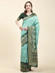 faxofab Ethnic Motifs Woven Design Zari Pure Silk Banarasi Saree