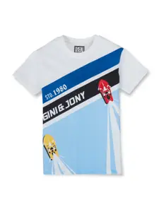 Gini and Jony Boys Printed Cotton T-shirt
