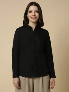 Allen Solly Woman Mandarin Collar Long Sleeves Formal Shirt