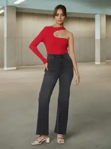 Flying Machine Women Bootcut High-Rise Clean Look Stretchable Jeans