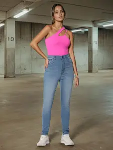 Flying Machine Women Skinny Fit High-Rise Light Fade Clean Look Stretchable Jeans