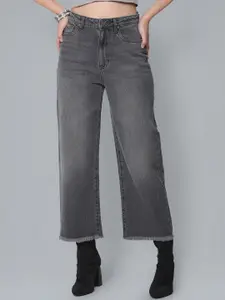 Flying Machine Women Bootcut High-Rise Light Fade Pure Cotton Cropped Jeans