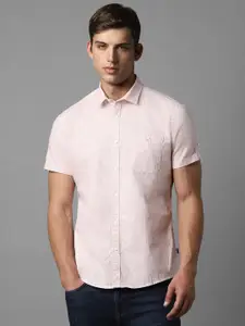 Louis Philippe Jeans Slim Fit Floral Printed Spread Collar Cotton Casual Shirt