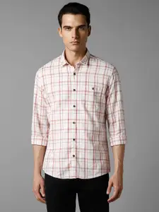 Louis Philippe Jeans Slim Fit Checked Cotton Linen Casual Shirt