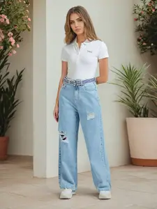 U.S. Polo Assn. Women Polo Collar Pure Cotton T-shirt