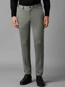 Louis Philippe Men Slim Tapered Fit Textured Mid-Rise Formal Trousers