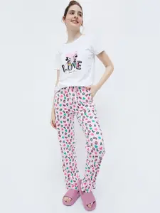 Ginger by Lifestyle Typography Printed Pure Cotton Night Suit