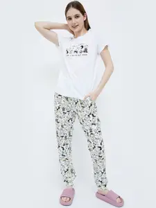 Ginger by Lifestyle Snoopy Printed Pure Cotton Night Suit