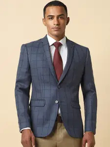 Allen Solly Checked Slim-Fit Single-Breasted Long Sleeves Formal Blazers