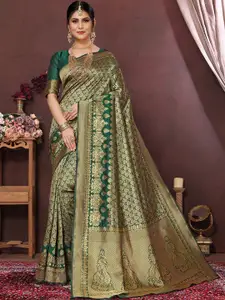 KALINI Ethnic Motifs Woven Design Zari Banarasi Saree