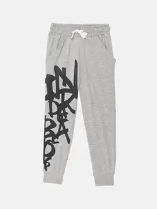 mackly Boys Typography Printed Mid-Rise Pure Cotton Straight Lounge Jogger