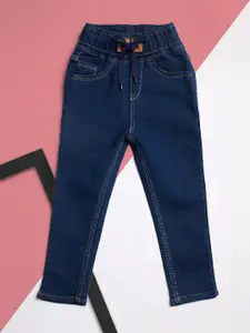 A-Okay Girls Slim Fit High-Rise Acid Wash Clean Look Stretchable Jeans