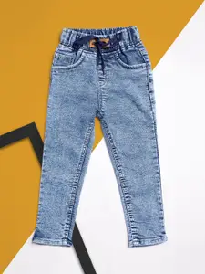 A-Okay Girls Slim Fit High-Rise Heavy Fade Acid Wash Clean Look Stretchable Jeans