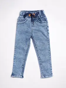 A-Okay Girls High-Rise Heavy Fade Clean Look Cuffed Hem Stretchable Jeans