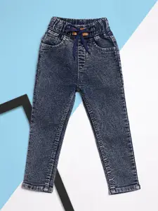 A-Okay Girls Slim Fit High-Rise Clean Look Acid Wash Stretchable Jeans