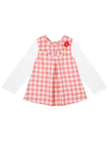 BAESD Girls Checked Cotton A-Line Dress