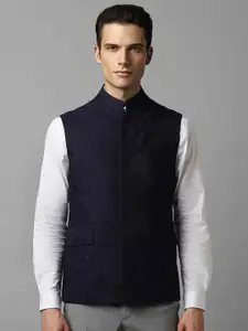 Louis Philippe Jacquard Woven Design Slim Fit Nehru Jacket
