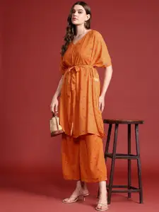 all about you Ethnic Motifs Printed Kurta with Palazzos & Top