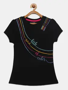 mackly Girls Printed Pure Cotton Lounge Tshirt