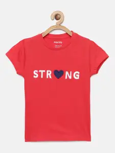 mackly Girls Typography Printed Pure Cotton Lounge T-shirt