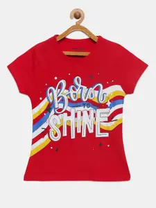 mackly Girls Typography Printed Lounge Tshirts