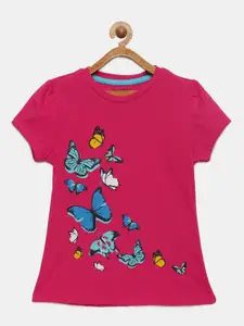 mackly Girls Printed Pure Cotton Lounge T-shirt