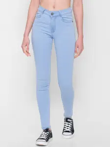 ZOLA Blue Women Skinny Fit Clean Look Cotton Jeans