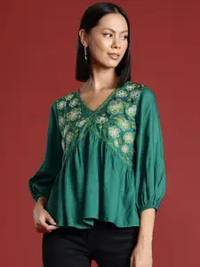 all about you Floral Embroidered Top