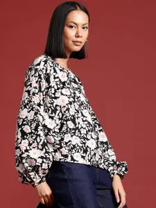 all about you Floral Print Monochrome Top