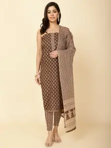 Meena Bazaar Floral Printed Unstitched Dress Material
