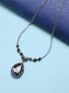 SOHI Artificial Stones Silver Plated Necklace