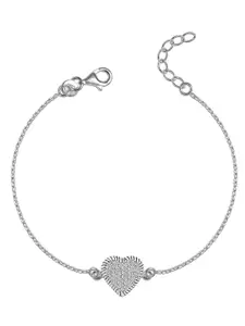 LeCalla Women Sterling Silver Cubic Zirconia Rhodium-Plated Charm Bracelet