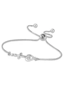 LeCalla Rhodium-Plated 925 Sterling Silver Charm Bracelet