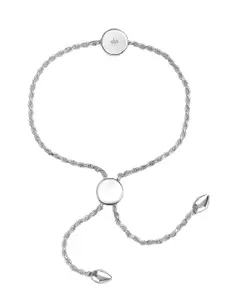 LeCalla Women Sterling Silver Rhodium-Plated Charm Bracelet