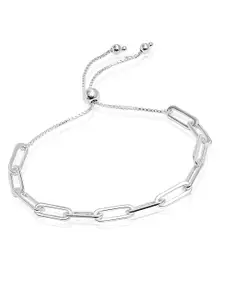 LeCalla Rhodium-Plated 925 Sterling Silver Link Bracelet