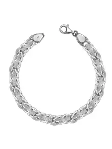 LeCalla 925 Sterling Silver Rhodium-Plated Link Bracelet