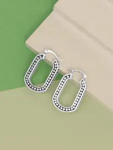 LeCalla Rhodium-Plated 925 Sterling Silver Contemporary Studs Earrings