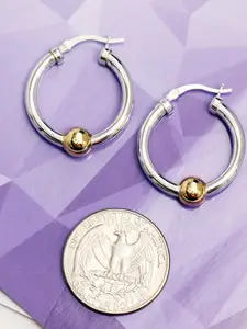 LeCalla 925 Sterling Silver Plated Hoop Earrings