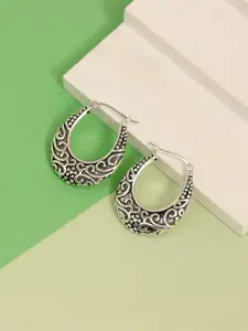 LeCalla Rhodium-Plated Sterling Silver Classic Hoop Earrings