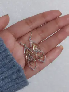 LeCalla Silver Plated 92.5 Sterling Silver Contemporary Drop Earrings