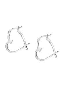 LeCalla 92.5 Sterling Silver Plated Contemporary Hoop Earrings