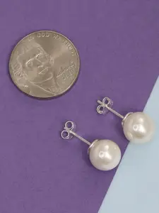 LeCalla Silver Plated Sterling Silver Contemporary Studs Earrings