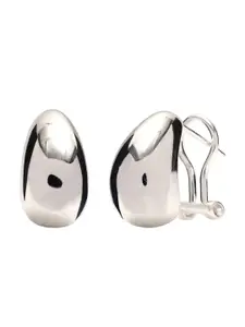 LeCalla 925 Sterling Silver Rhodium-Plated Contemporary Hoop Earrings
