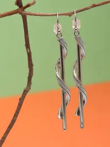LeCalla Rhodium-Plated 925 Sterling Silver Contemporary Drop Earrings