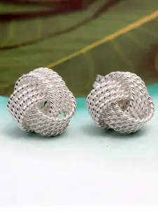 LeCalla Silver Plated Sterling Silver Contemporary Studs Earrings