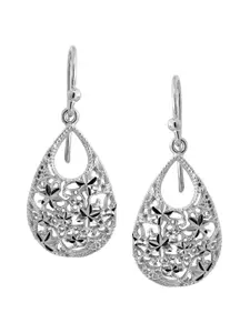 LeCalla Silver Plated Sterling Silver Teardrop Shaped Drop Earrings