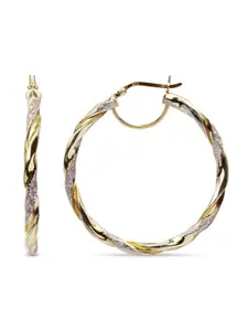 LeCalla Silver Plated 925 Sterling Silver Round Hoop Earrings